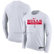 Maglia Manica Lunga Chicago Bulls Practice Performance 2022-23 Bianco