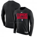 Maglia Manica Lunga Los Angeles Clippers Practice Performance 2022-23 Nero