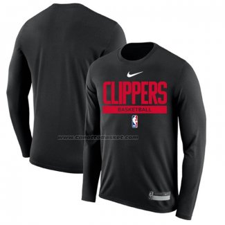 Maglia Manica Lunga Los Angeles Clippers Practice Performance 2022-23 Nero