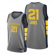 Maglia Memphis Grizzlies Tyus Jones #21 Citta Grigio