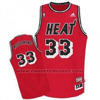 Maglia Miami Heat Alonzo Mourning #33 Retro Rosso