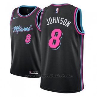 Maglia Miami Heat Tyler Johnson #8 Citta 2018-19 Nero