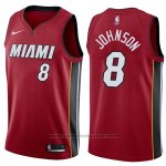 Maglia Miami Heat Tyler Johnson #8 Statement 2017-18 Rosso