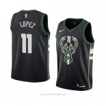 Maglia Milwaukee Bucks Brook Lopez #11 Statement 2018 Nero