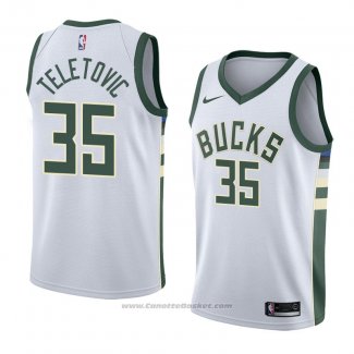 Maglia Milwaukee Bucks Mirza Teletovic #35 Association 2018 Bianco