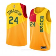 Maglia Milwaukee Bucks Pat Connaughton #24 Citta 2018-19 Giallo