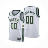 Maglia Milwaukee Bucks Personalizzate Association 2024-25 Bianco