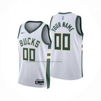 Maglia Milwaukee Bucks Personalizzate Association 2024-25 Bianco