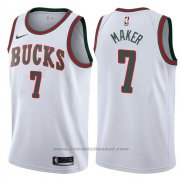 Maglia Milwaukee Bucks Thon Maker #7 Return To The Mecca Classic 2017-18 Bianco