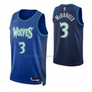 Maglia Minnesota Timberwolves Jaden McDaniels NO 3 Citta 2021-22 Blu