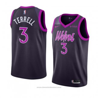 Maglia Minnesota Timberwolves Jarojo Terrell #3 Citta 2018-19 Viola