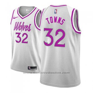 Maglia Minnesota Timberwolves Karl Anthony Towns #32 Earned 2018-19 Grigio