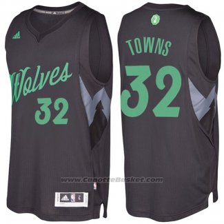 Maglia Natale 2016 Minnesota Timberwolves Karl-Anthony Towns #32 Nero