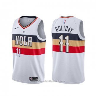 Maglia New Orleans Pelicans Jrue Holiday #11 Earned Bianco