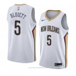 Maglia New Orleans Pelicans Trevon Bluiett #5 Association 2017-18 Bianco