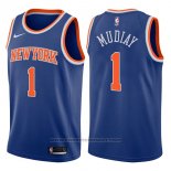 Maglia New York Knicks Emmanuel Mudiay #1 Icon 2017-18 Blu