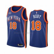 Maglia New York Knicks Isaiah Roby #18 Citta 2023-24 Blu