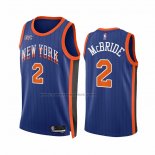 Maglia New York Knicks Miles Mcbride #2 Citta 2023-24 Blu