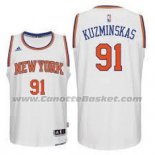 Maglia New York Knicks Mindaugas Kuzminskas #91 Bianco