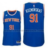 Maglia New York Knicks Mindaugas Kuzminskas #91 Blu