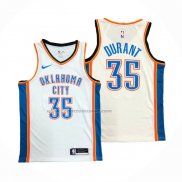 Maglia Oklahoma City Thunder Kevin Durant NO 35 Association Bianco