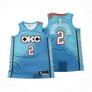 Maglia Oklahoma City Thunder Shai Gilgeous Alexander No 2 Citta 2018-19 Blu