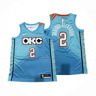 Maglia Oklahoma City Thunder Shai Gilgeous Alexander No 2 Citta 2018-19 Blu