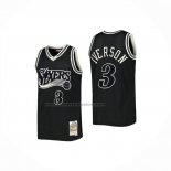 Maglia Philadelphia 76ers Allen Iverson No 3 Mitchell & Ness 1997-98 Nero2