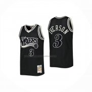 Maglia Philadelphia 76ers Allen Iverson No 3 Mitchell & Ness 1997-98 Nero2