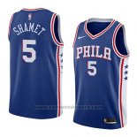 Maglia Philadelphia 76ers Landry Shamet #5 Icon 2018 Blu