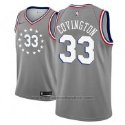 Maglia Philadelphia 76ers Robert Covington #33 Citta 2018-19 Grigio