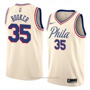 Maglia Philadelphia 76ers Trevor Booker #35 Citta 2018 Crema