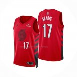 Maglia Portland Trail Blazers Shaedon Sharpe No 17 Statement 2025-26 Rosso