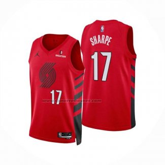 Maglia Portland Trail Blazers Shaedon Sharpe No 17 Statement 2025-26 Rosso