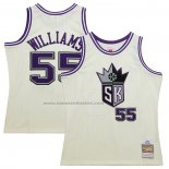 Maglia Sacramento Kings Jason Williams #55 Mitchell & Ness Chainstitch Crema