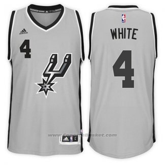 Maglia San Antonio Spurs Derrick White #4 Alternate 2017-18 Grigio