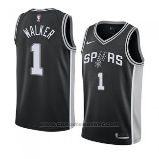 Maglia San Antonio Spurs Lonnie Walker #1 Icon 2018 Nero