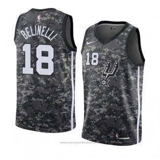 Maglia San Antonio Spurs Marco Belinelli #18 Citta 2018 Grigio2