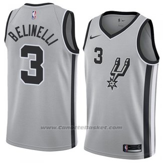 Maglia San Antonio Spurs Marco Belinelli #3 Statement 2018 Grigio