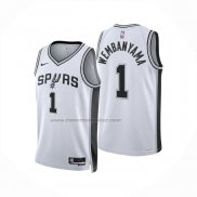 Maglia San Antonio Spurs Victor Wembanyama No 1 Association 2024-25 Bianco