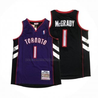 Maglia Toronto Raptors Tracy Mcgrady No 1 Mitchell & Ness 1999-00 Viola