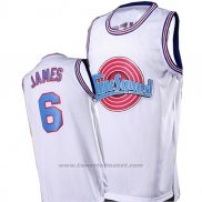 Maglia Tune Squad Lebron James #6 Bianco