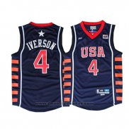 Maglia USA 2004 Allen Iverson #4 Blu