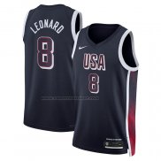 Maglia USA 2024 Kawhi Leonard #8 Blu1