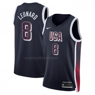 Maglia USA 2024 Kawhi Leonard #8 Blu1