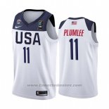 Maglia Usa Mason Plumlee #11 2019 FIBA Basketball World Cup Bianco