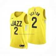 Maglia Utah Jazz Colin Sexton No 2 Icon 2024-25 Giallo