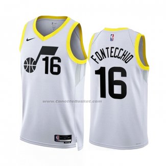 Maglia Utah Jazz Simone Fontecchio #16 Association 2022-23 Bianco