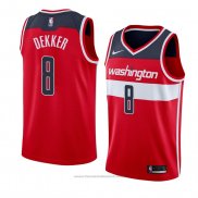 Maglia Washington Wizards Sam Dekker #8 Icon 2018 Rosso