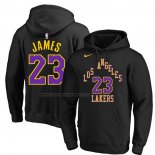 Felpa con Cappuccio Los Angeles Lakers LeBron James Citta 2023-24 Nero